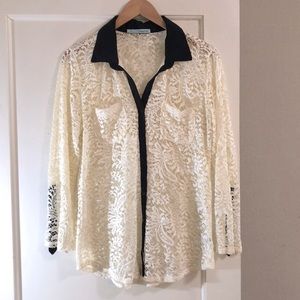 Maurices Lace Button Front Top